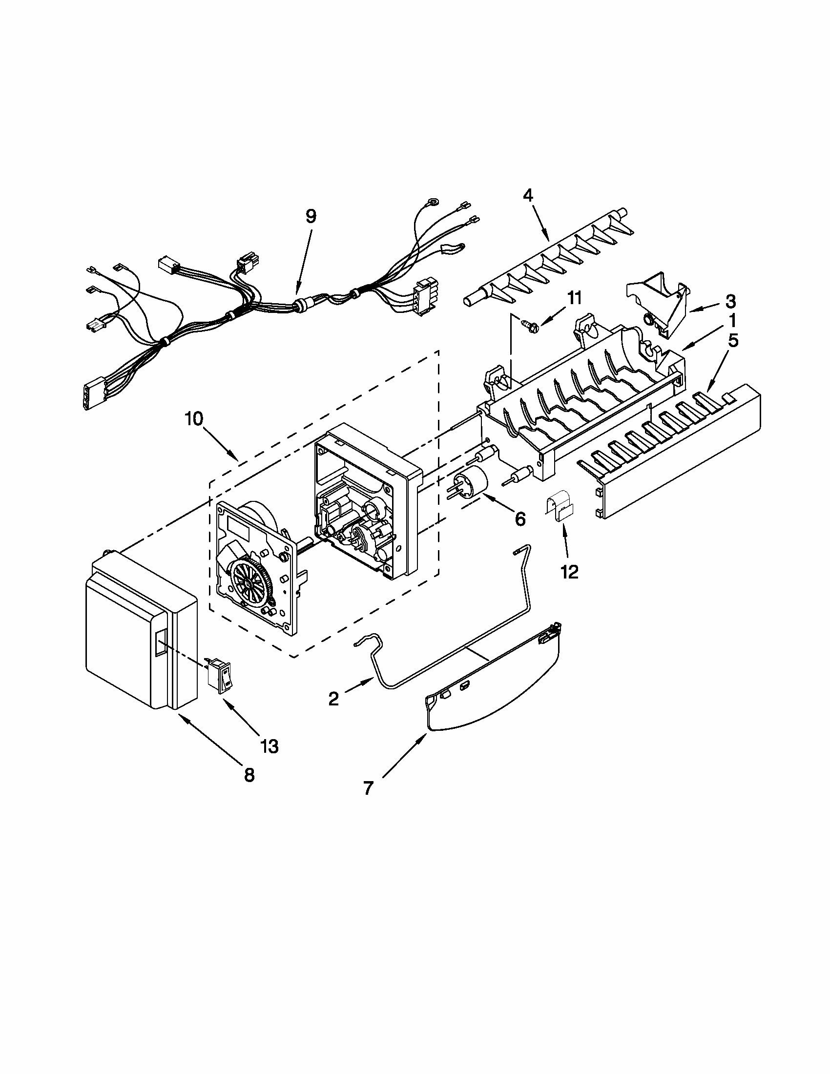 Icemaker Parts Diagram and Parts List for 59679543015  Kenmore Refrigerator