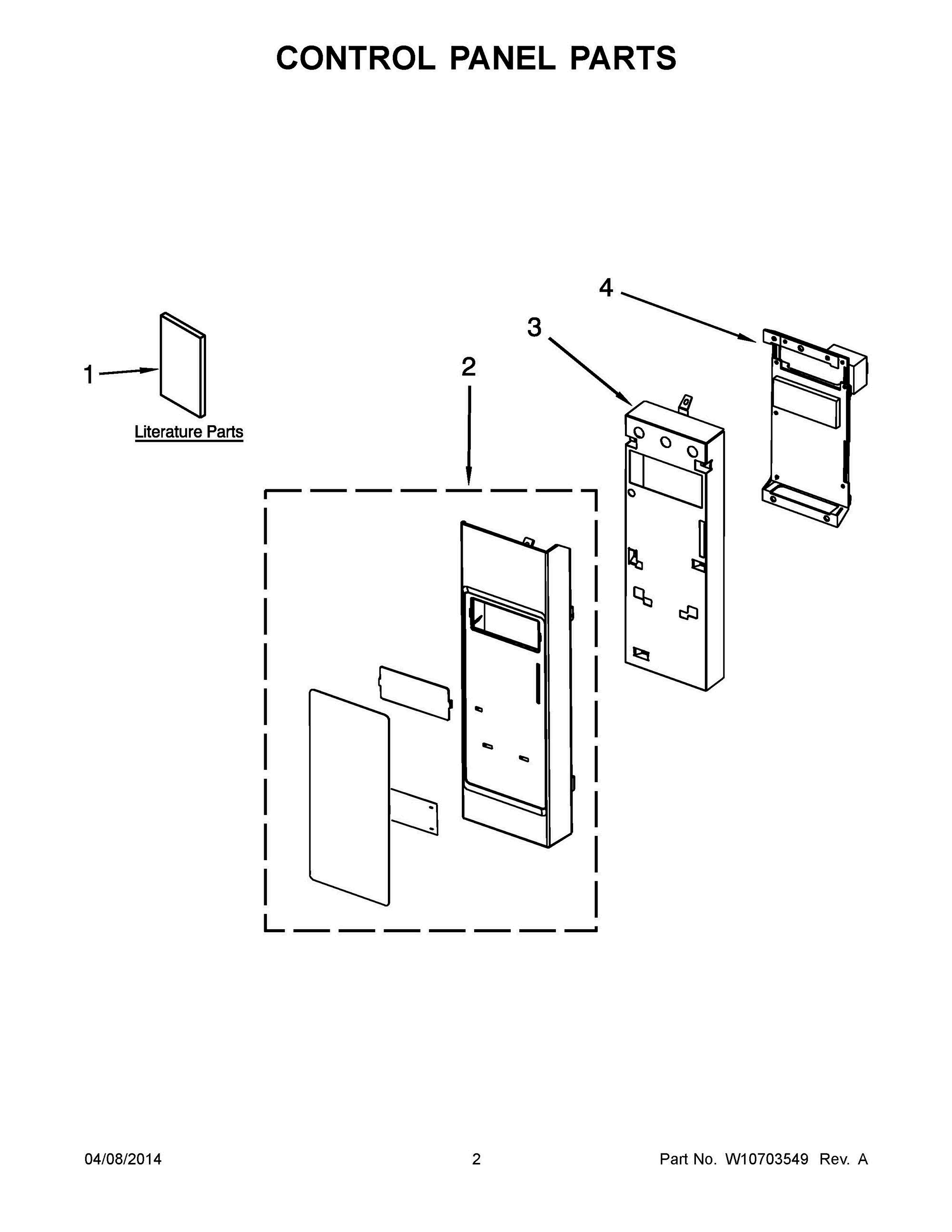 02 - CONTROL PANEL PARTS Diagram and Parts List for YMMV4203WB3  Whirlpool Microwave Oven Combo