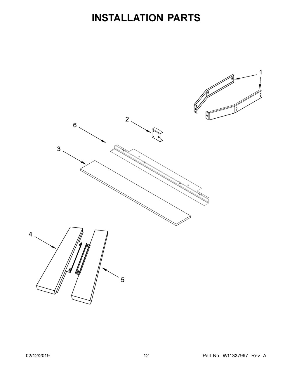 Installation Parts Diagram and Parts List for IMBS104GSS01  Whirlpool Microwave