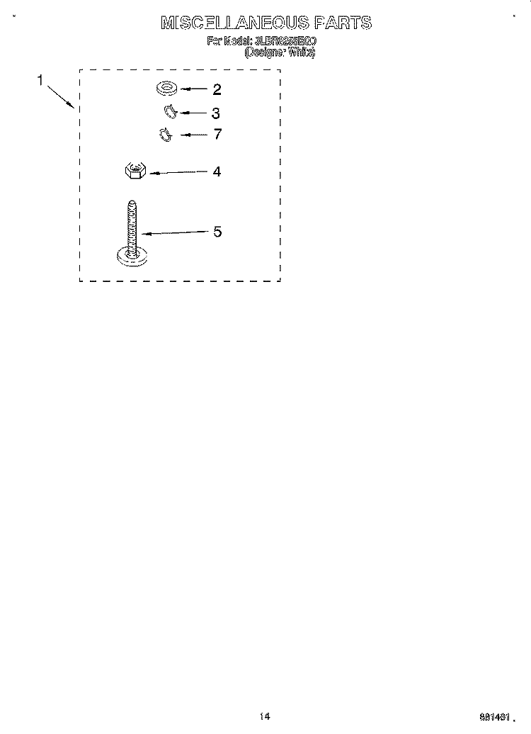 MISCELLANEOUS, LIT/OPTIONAL Diagram and Parts List for 3LBR8255EQ0  Whirlpool Washer