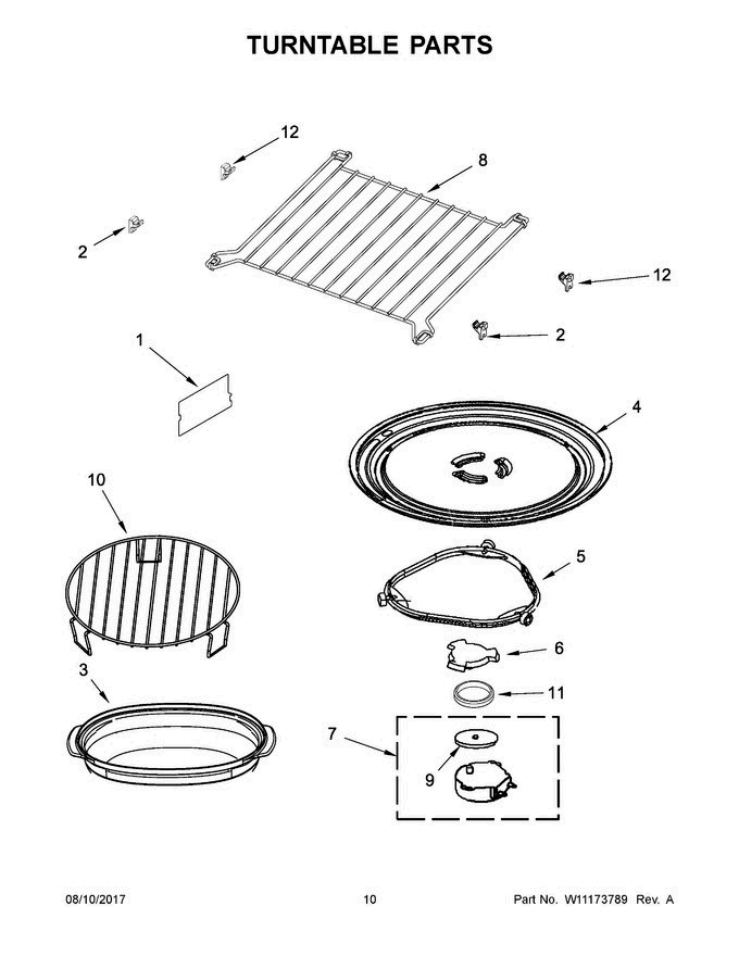 06 - Turntable Parts Diagram and Parts List for KMHC319EBS2  KitchenAid Microwave Oven Combo