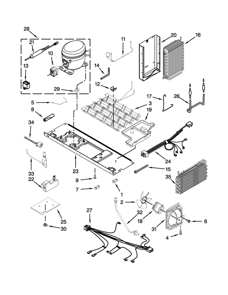 Unit Parts Diagram and Parts List for BRS80ARANA02  Whirlpool Refrigerator
