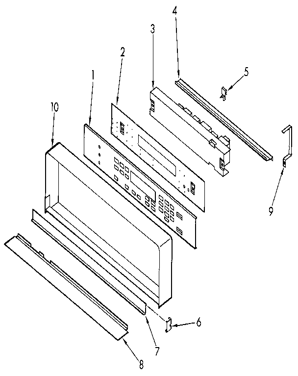 Control Panel Diagram and Parts List for KEBI171WH0  KitchenAid Wall Oven