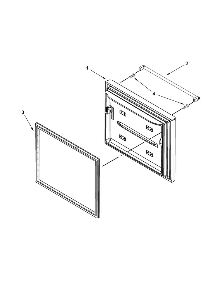 Freezer Door Parts Diagram and Parts List for KRBR109ESS00  KitchenAid Refrigerator