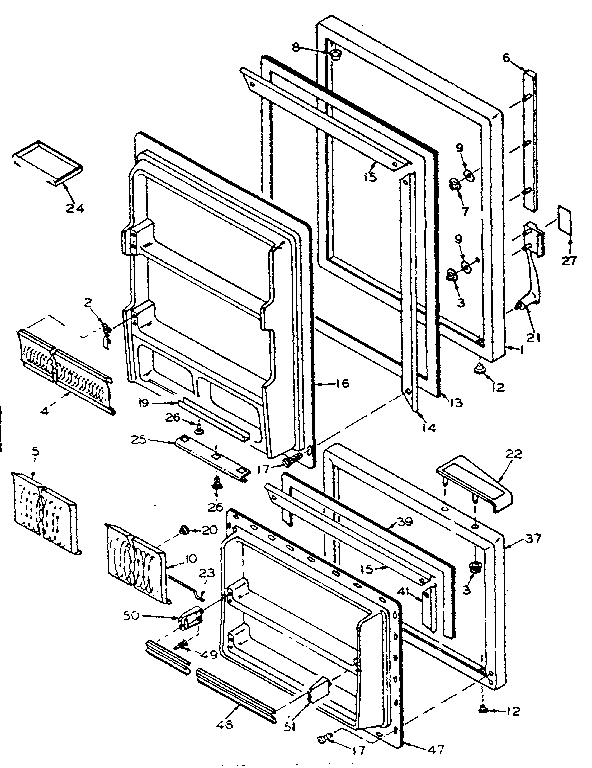 Door Parts Diagram and Parts List for 106W14FIM  Kenmore Refrigerator