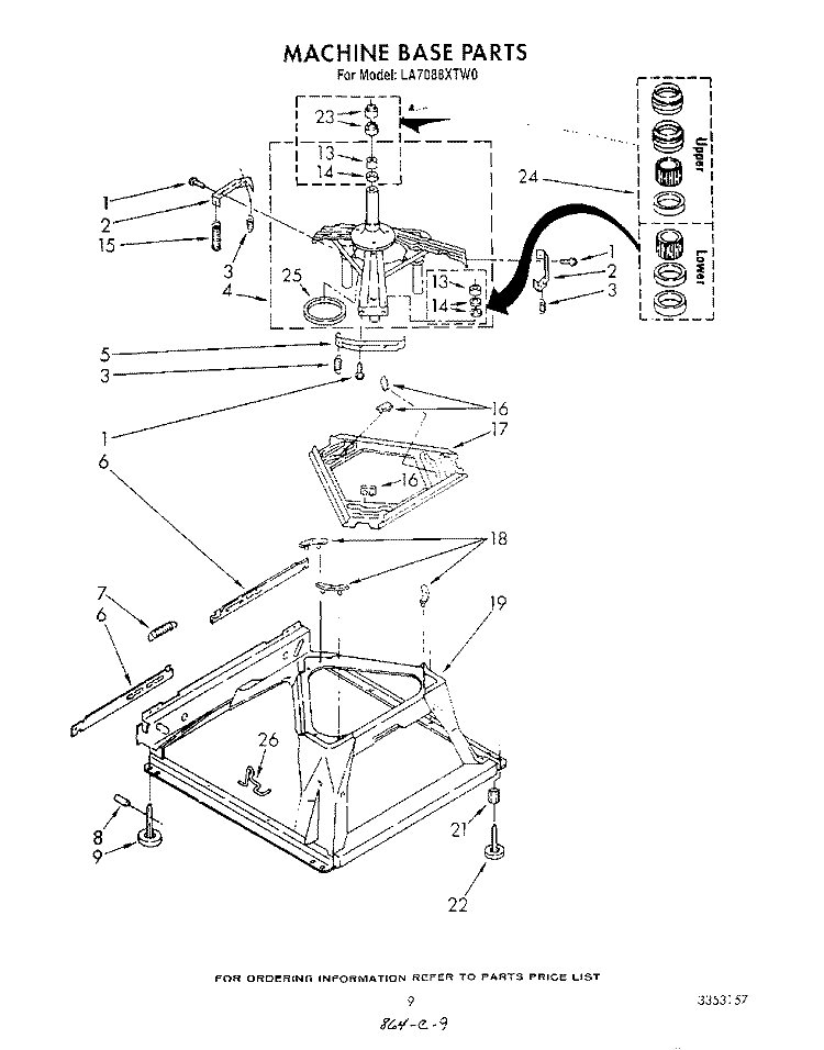 MACHINE BASE Diagram and Parts List for LA7088XTM0  Whirlpool Washer