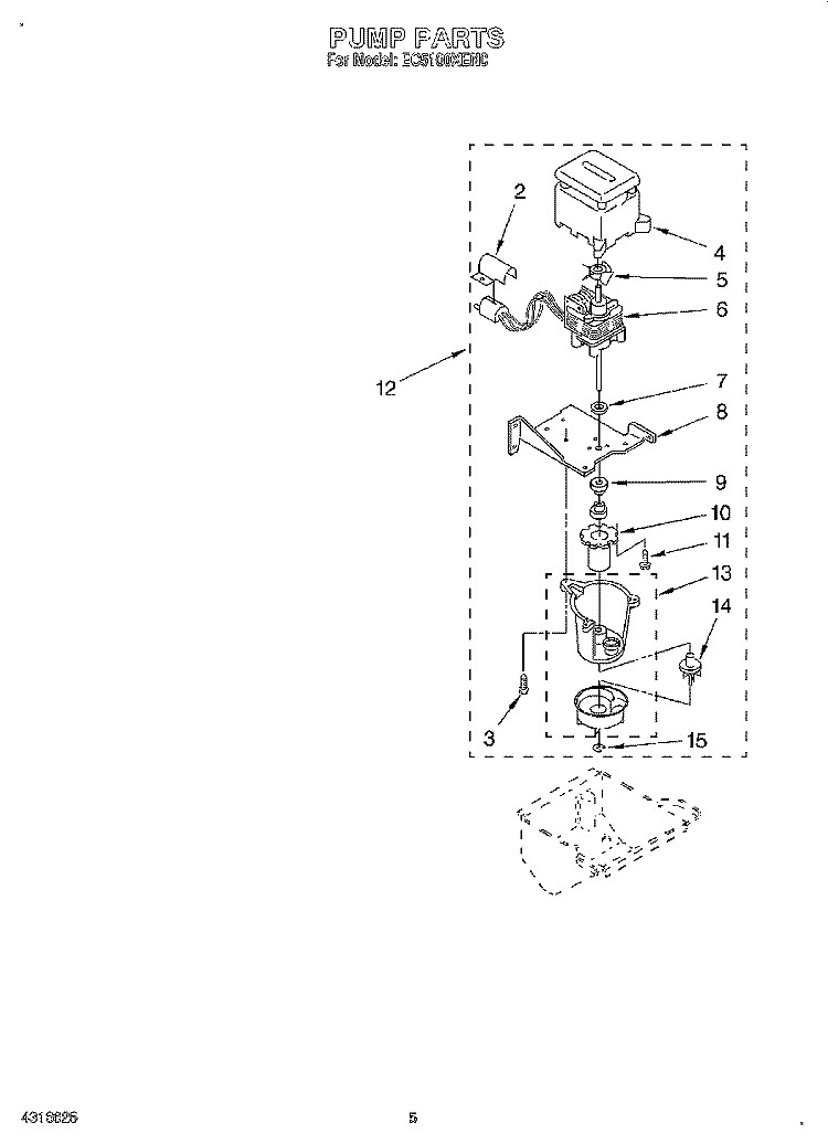 PUMP Diagram and Parts List for EC5100XEN0  Whirlpool Ice Maker