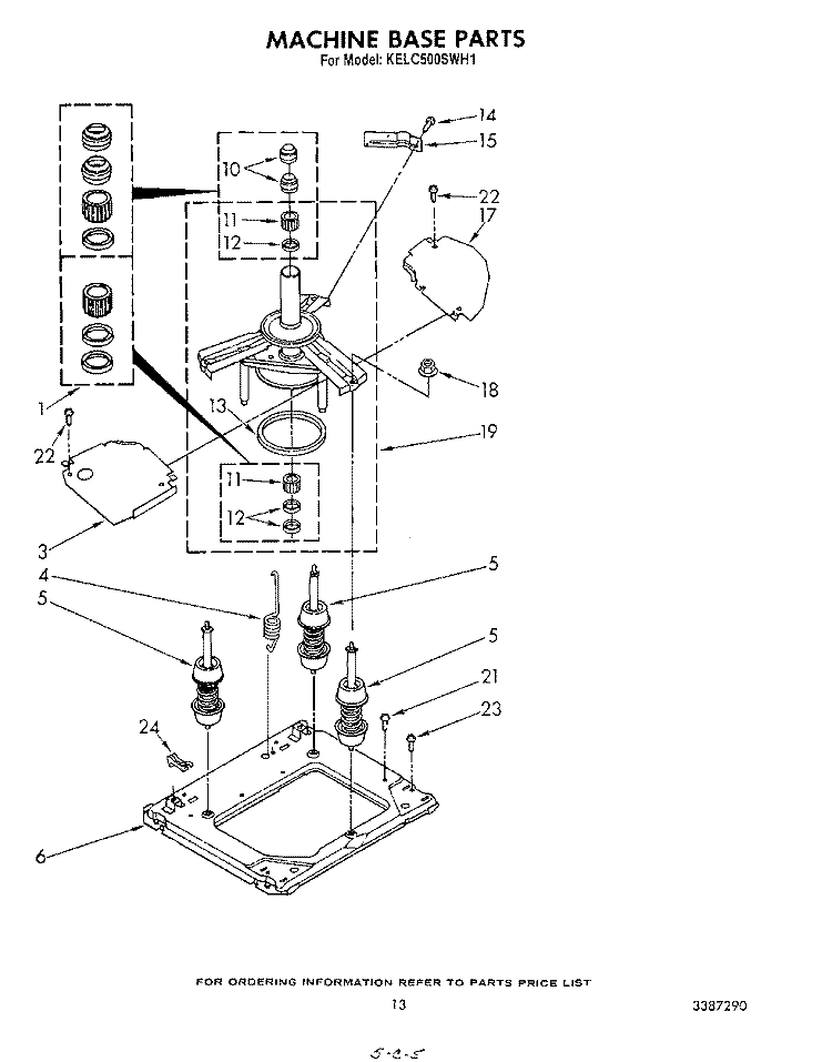MACHINE BASE Diagram and Parts List for KELC500SWH1  KitchenAid Washer Dryer Combo