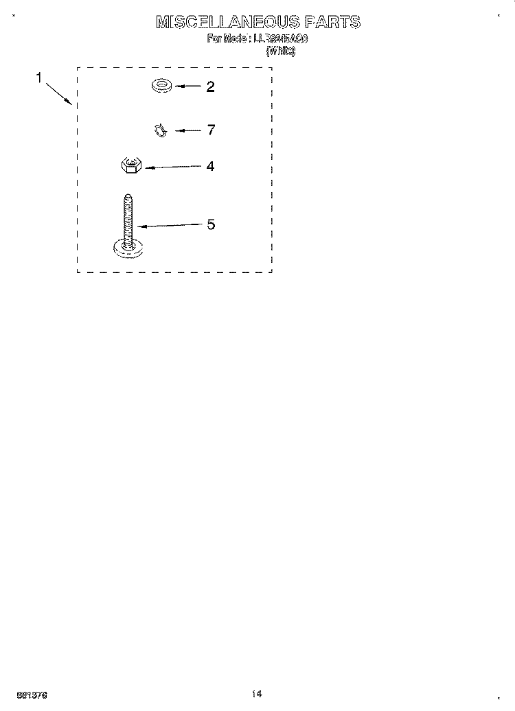 MISCELLANEOUS, LIT/OPTIONAL Diagram and Parts List for LLR9245AQ0  Whirlpool Washer