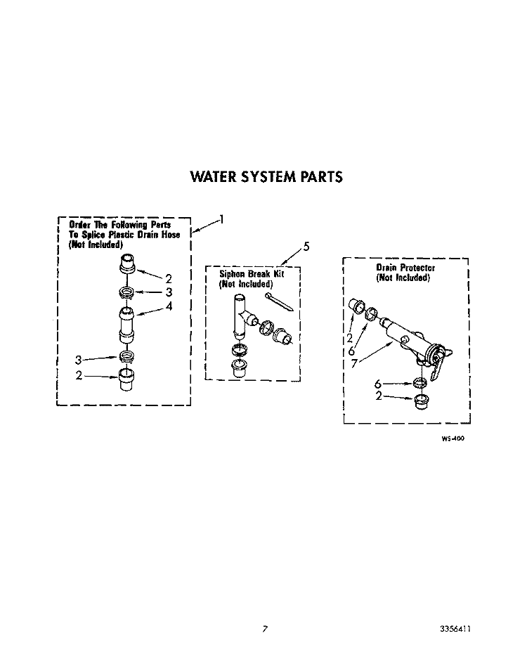 WATER SYSTEM Diagram and Parts List for 3LA5801XXW0  Whirlpool Washer