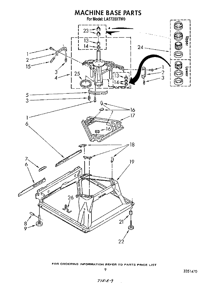 MACHINE BASE Diagram and Parts List for LA5720XTF0  Whirlpool Washer