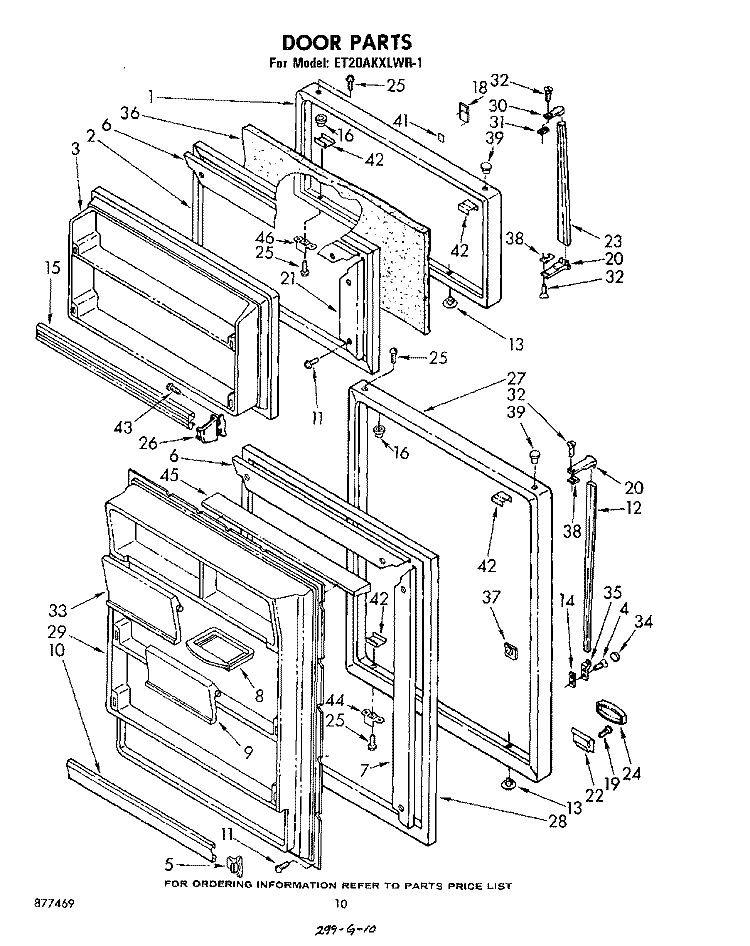 DOOR, LIT/OPTIONAL Diagram and Parts List for ET20AKXLWR1  Whirlpool Refrigerator
