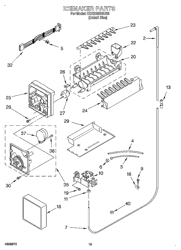 ICEMAKER, OPTIONAL Diagram and Parts List for KSRS25IHBU02  KitchenAid Refrigerator