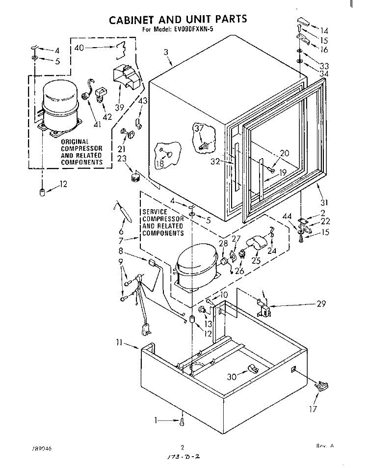 SECTION Diagram and Parts List for EV090FXKN5  Whirlpool Freezer