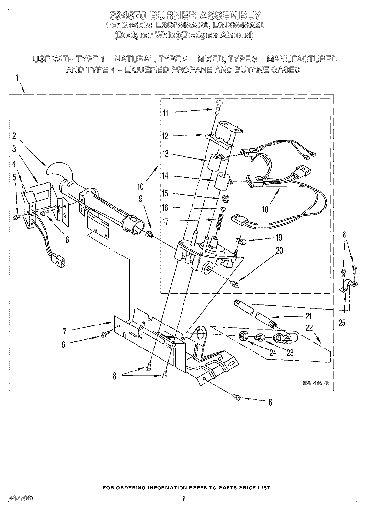 SECTION Diagram and Parts List for LGC6848AZ0  Whirlpool Dryer
