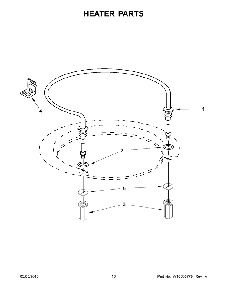 HEATER PARTS Diagram and Parts List for WDF510PAYS8  Whirlpool Dishwasher