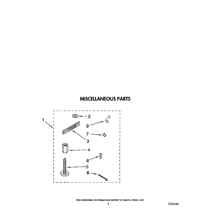 MISCELLANEOUS Diagram and Parts List for LA3400XTW1  Whirlpool Washer