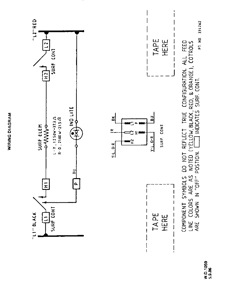 WIRING DIAGRAM Diagram and Parts List for C3057X0  Roper Range