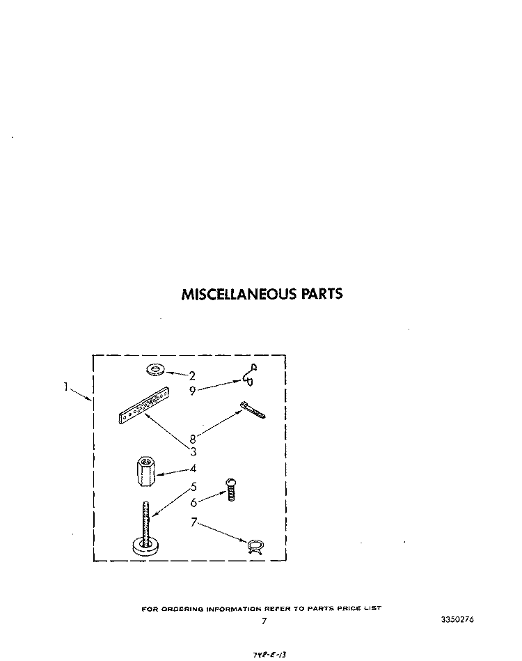 MISCELLANEOUS Diagram and Parts List for LA5380XSW1  Whirlpool Washer