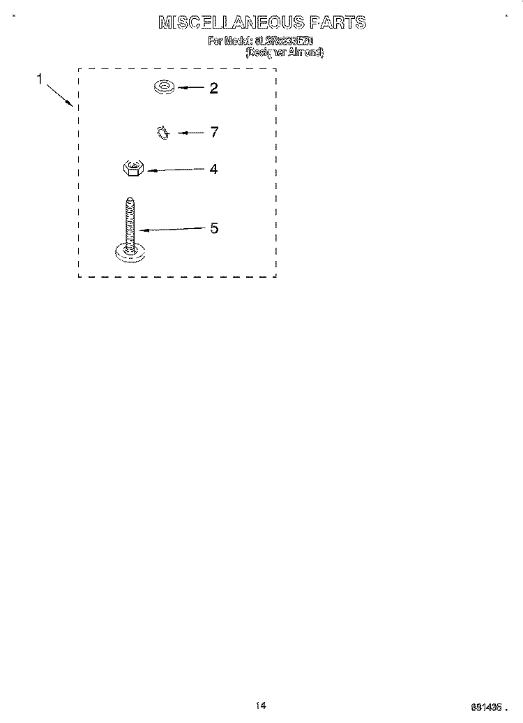 MISCELLANEOUS, LIT/OPTIONAL Diagram and Parts List for 8LSR5233EZ0  Whirlpool Washer