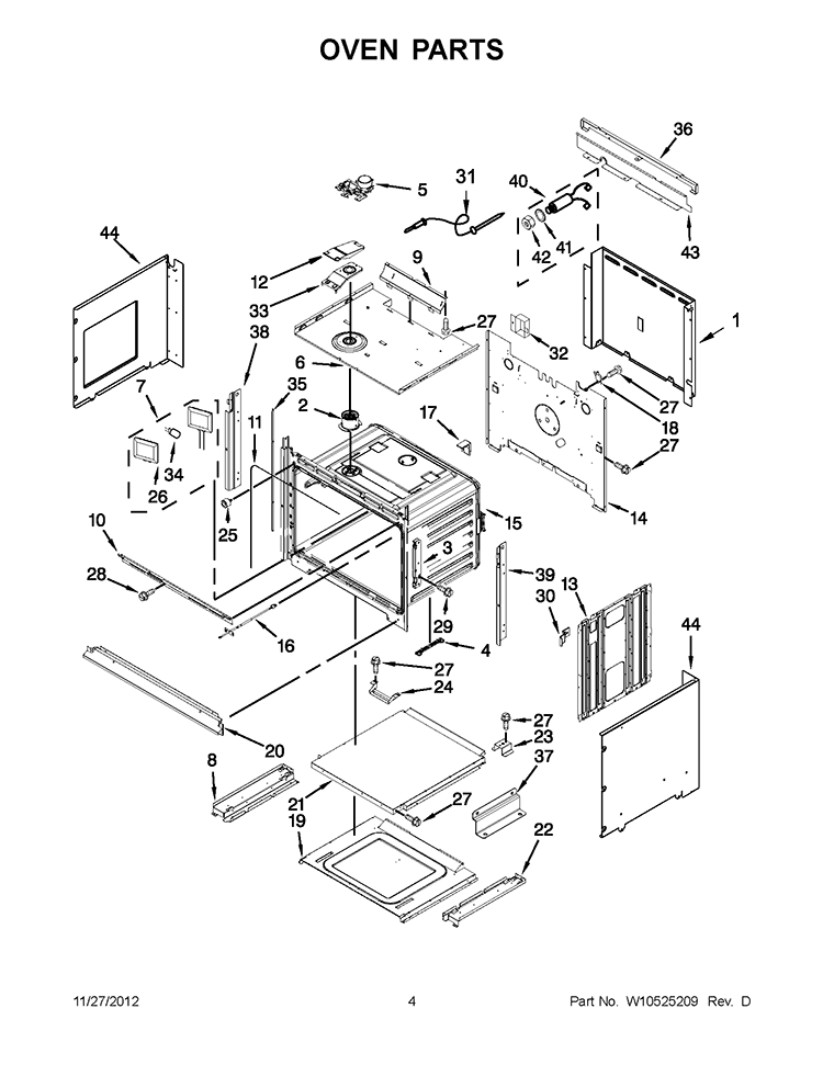 OVEN PARTS Diagram and Parts List for KEMS309BSP00  KitchenAid Microwave Oven Combo