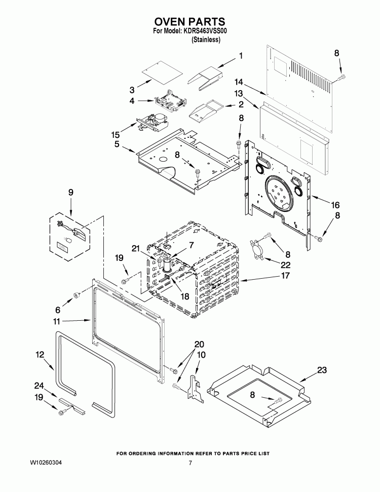 OVEN PARTS Diagram and Parts List for KDRS463VSS00  KitchenAid Range