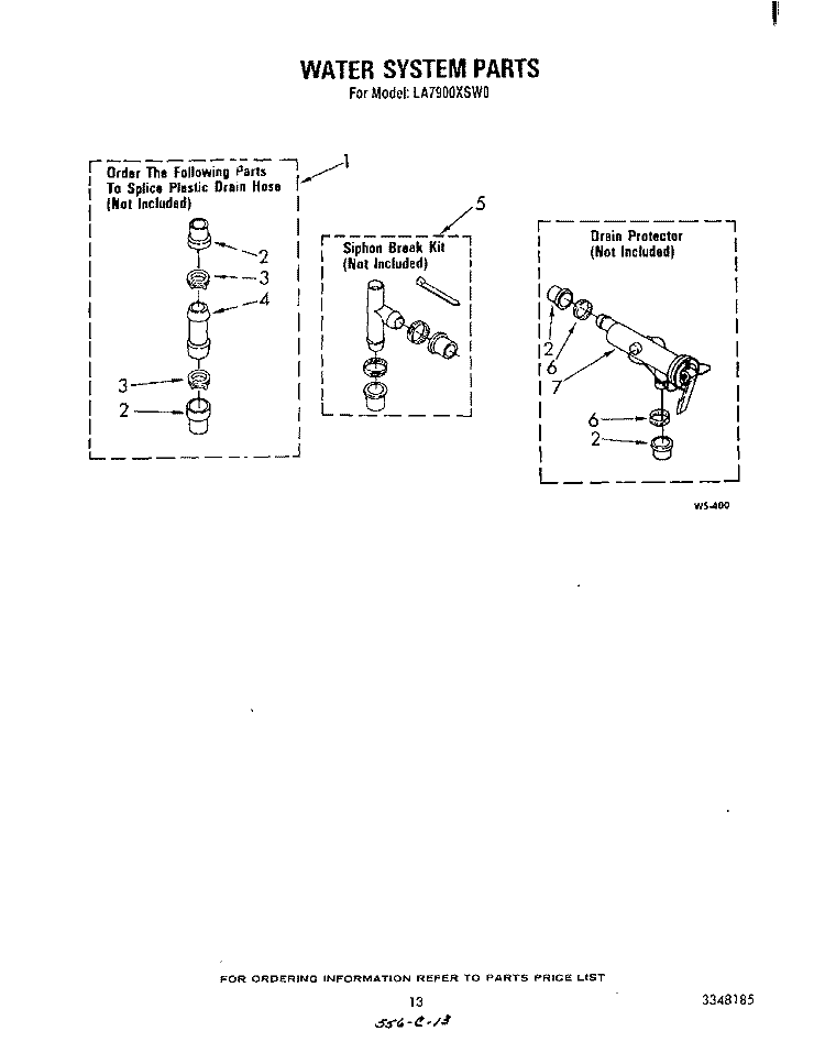 WATER SYSTEM Diagram and Parts List for LA7900XSW0  Whirlpool Washer