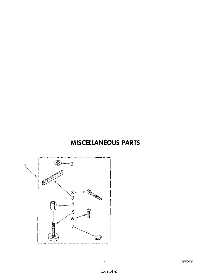 MISCELLANEOUS Diagram and Parts List for LA5700XPW5  Whirlpool Washer