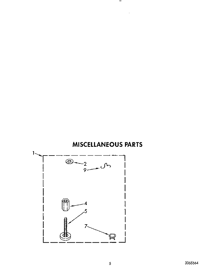 MISCELLANEOUS Diagram and Parts List for TAWL610WW1  Estate Washer