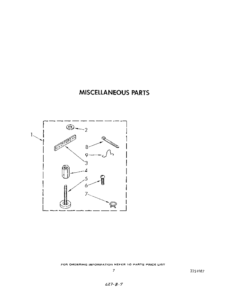 MISCELLANEOUS Diagram and Parts List for LA5460XTM0  Whirlpool Washer