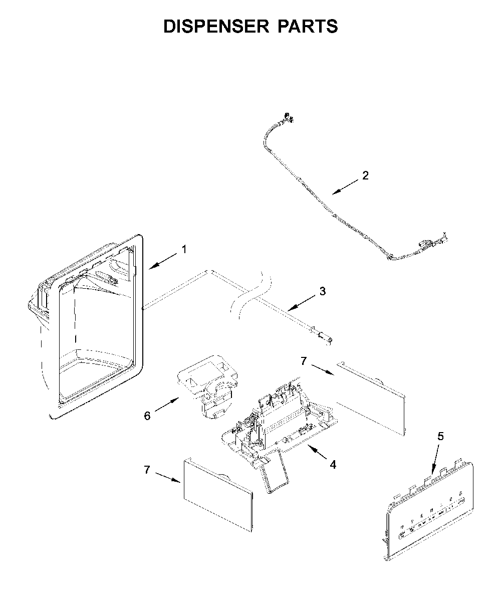 Dispenser parts Diagram and Parts List for WRS335SDHM03  Whirlpool Refrigerator