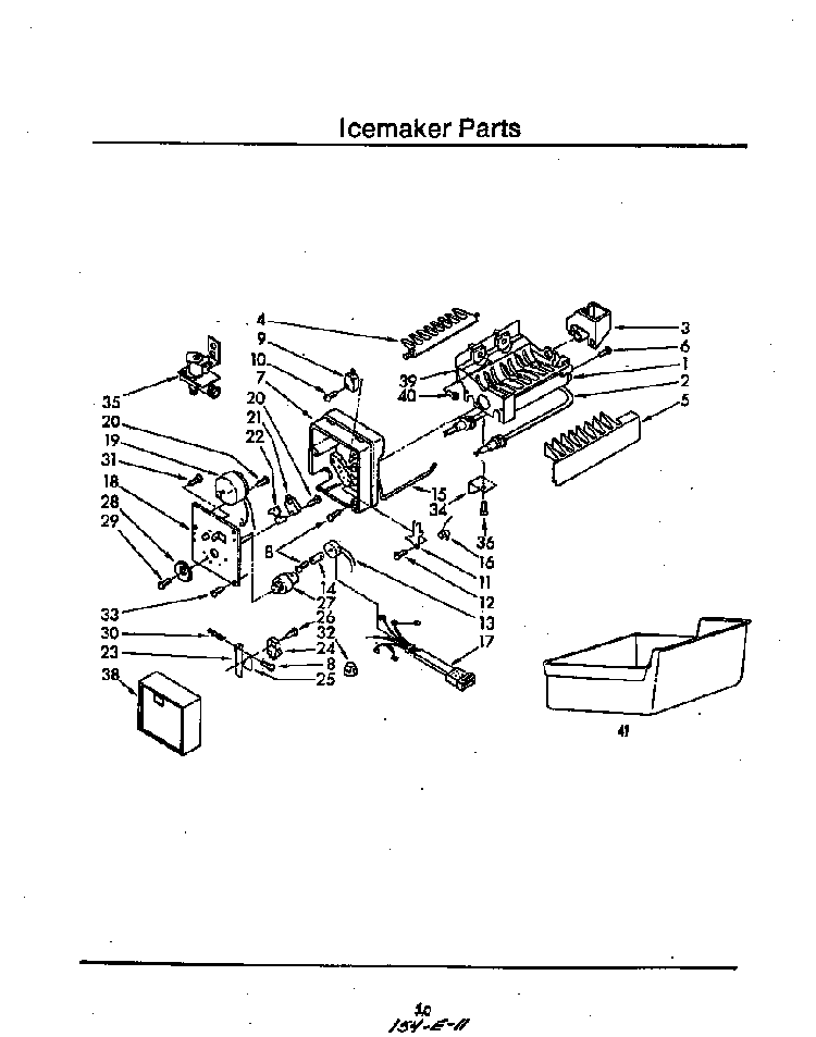 Icemaker Diagram and Parts List for 8619*0A  Roper Refrigerator