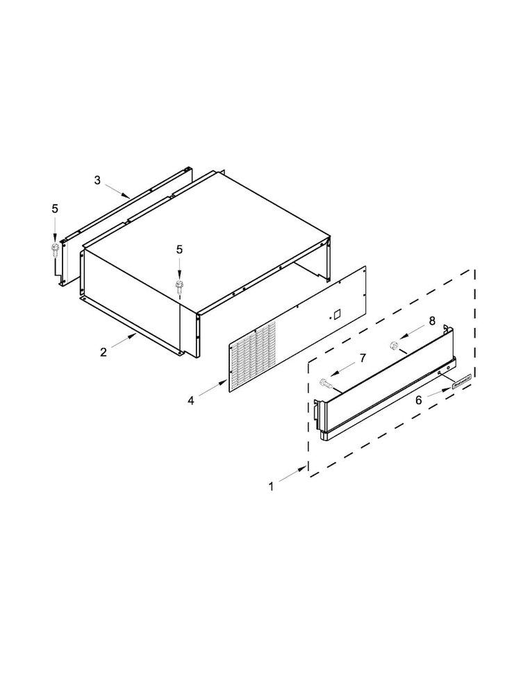 Top Grille And Unit Cover Parts Diagram and Parts List for KBLC36FTS08  KitchenAid Refrigerator