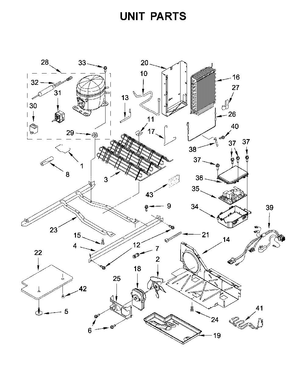 Unit parts Diagram and Parts List for WRS321SDHB04  Whirlpool Refrigerator