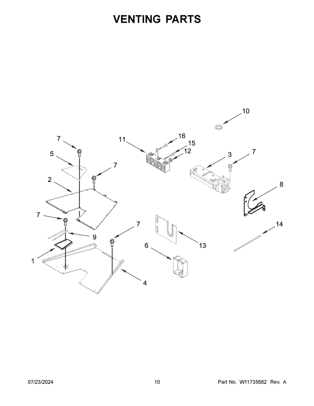 06 - Venting Parts Diagram and Parts List for KFDC506JSC03  Whirlpool Cooktop