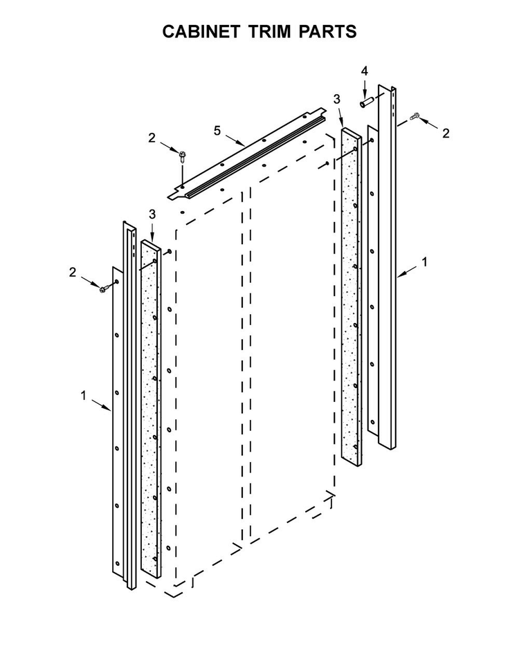 Cabinet Trim Parts Diagram and Parts List for KBSD618ESS01  KitchenAid Refrigerator