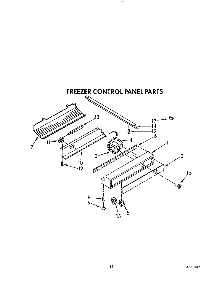 FREEZER CONTROL PANEL Diagram and Parts List for KSSS48DWW01  KitchenAid Refrigerator