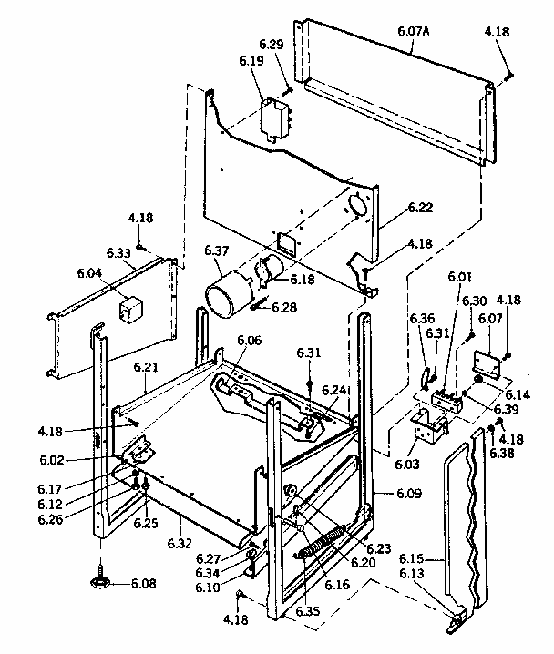 Frame, Panels And Insulation Diagram and Parts List for 1189367120  Kenmore Range
