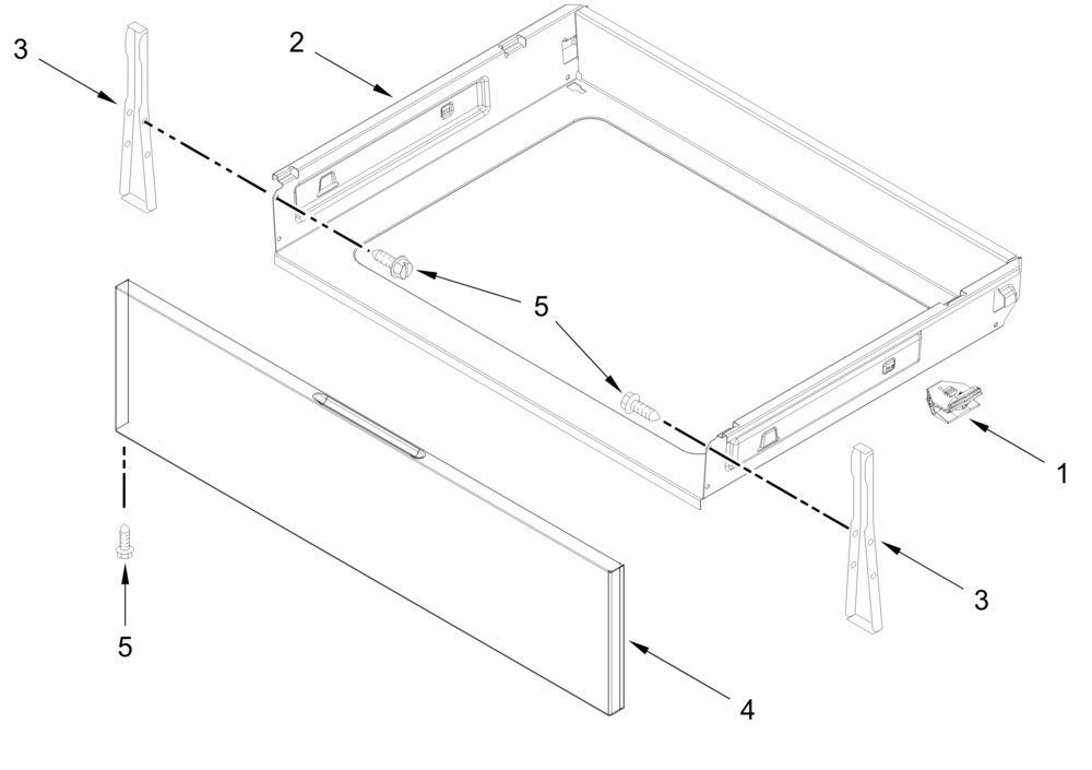 Drawer Parts Diagram and Parts List for WSGS5030SZ0  Whirlpool Range