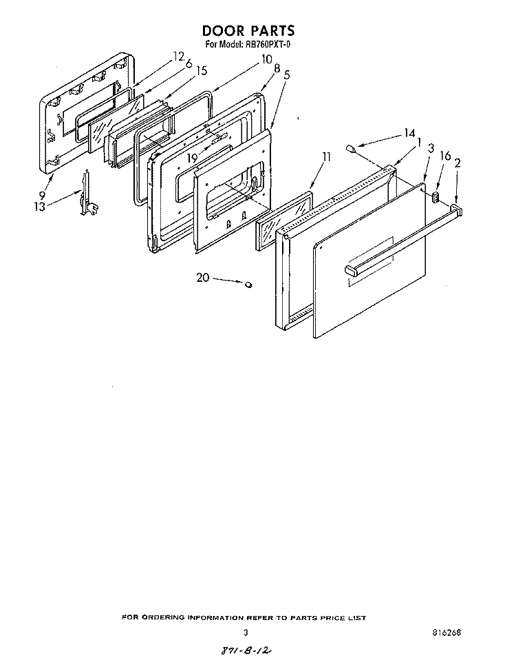 SECTION Diagram and Parts List for RB760PXT0  Whirlpool Range