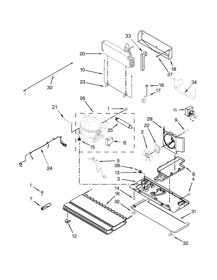 Unit Parts Diagram and Parts List for WRX988SIBH00  Whirlpool Refrigerator