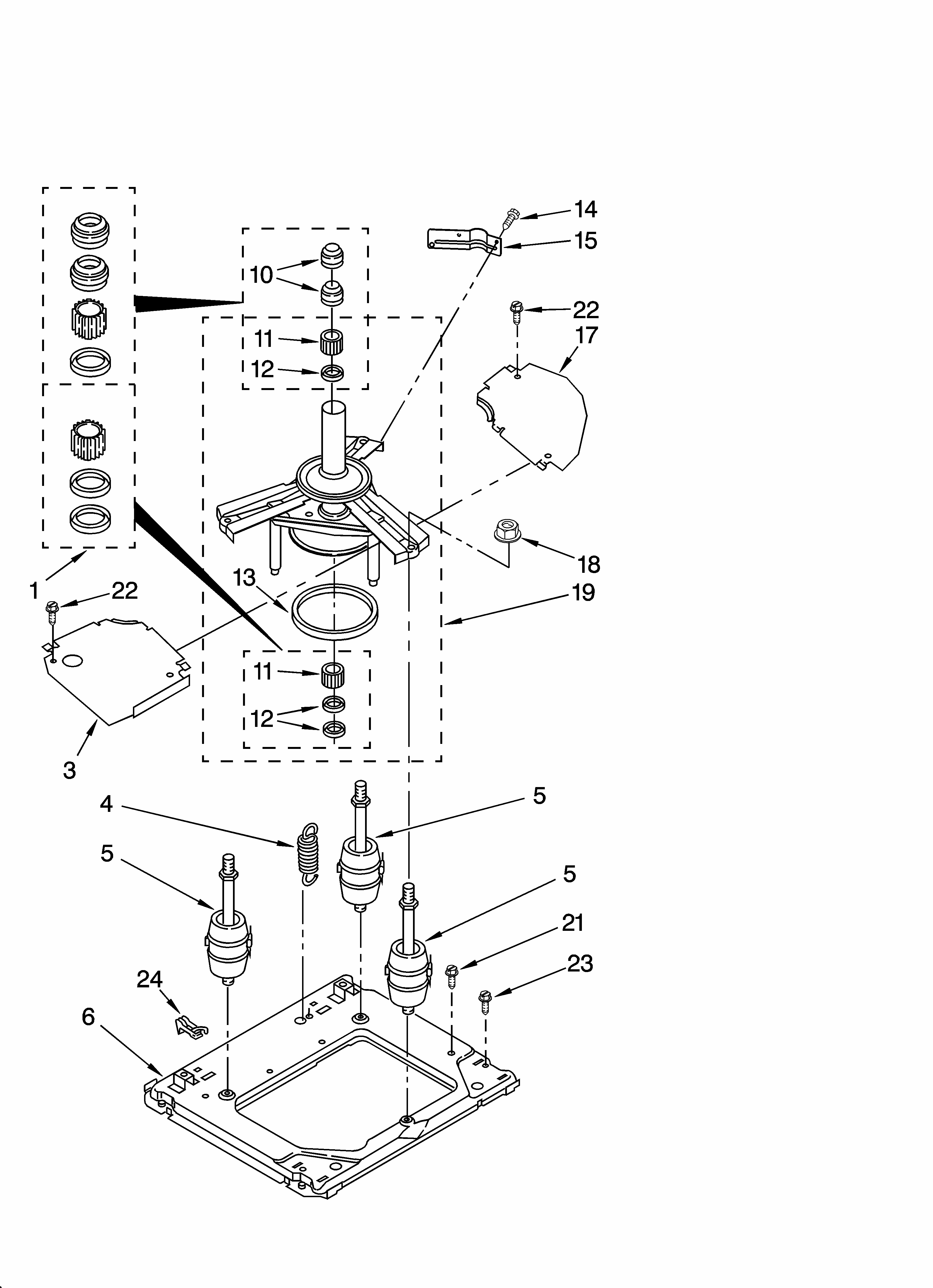 Machine Base Parts Diagram and Parts List for 11098752795  Kenmore Washer Dryer Combo