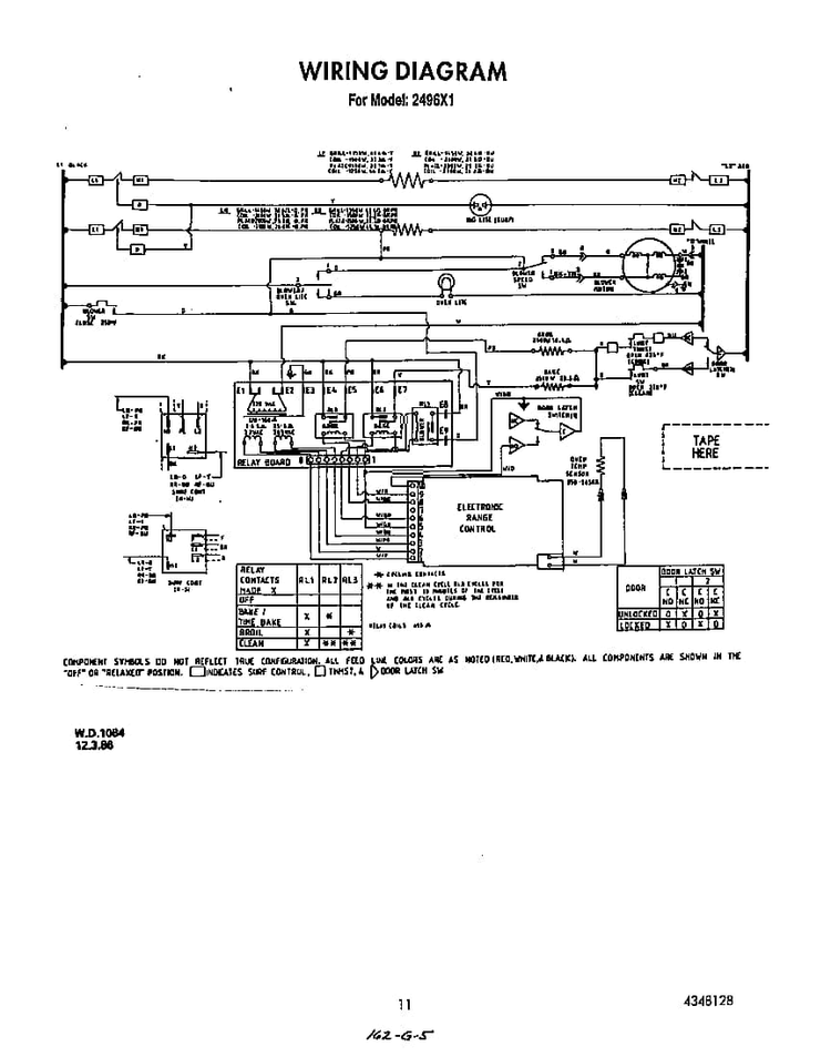 Wiring Diagram Diagram and Parts List for 2496*1  Roper Range