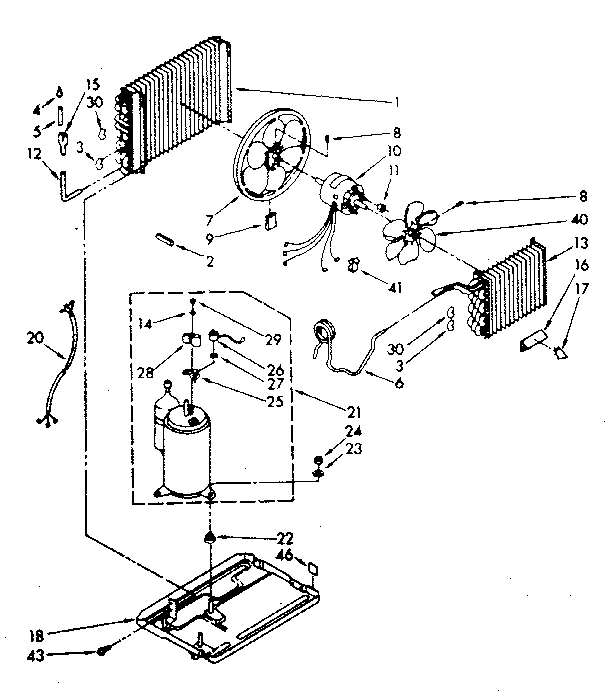 Unit parts Diagram and Parts List for 1068750580-AC  Kenmore Air Conditioner