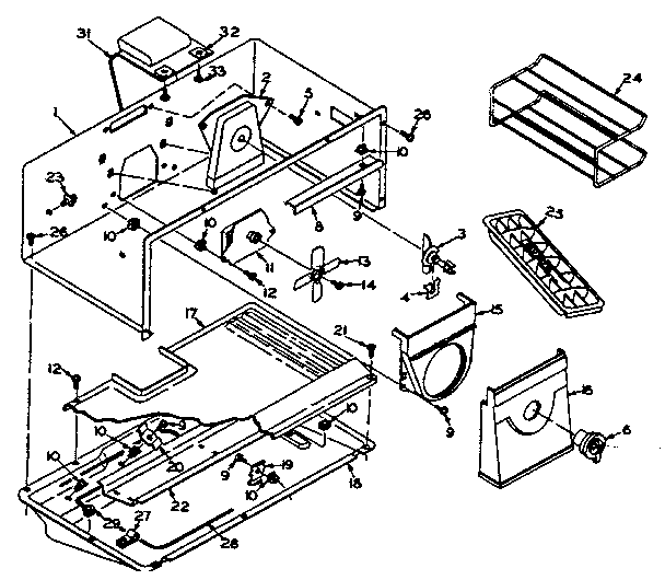 Freezer Parts Diagram and Parts List for 106S12E-3  Kenmore Refrigerator