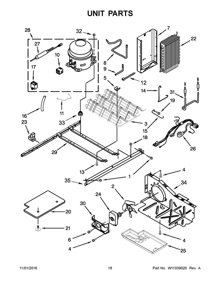 Unit Parts Diagram and Parts List for WRS322FNAB00  Whirlpool Refrigerator