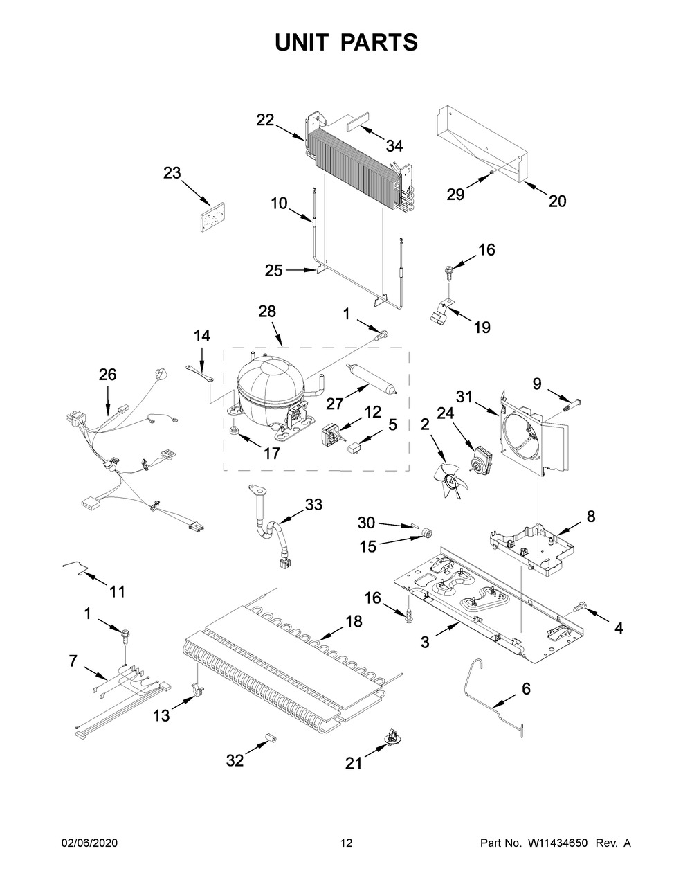 Unit Parts Diagram and Parts List for WRF532SMHZ03  Whirlpool Refrigerator