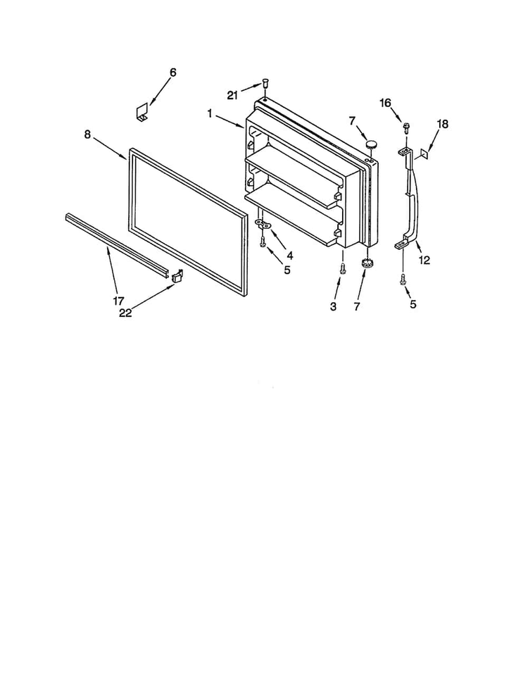 Freezer Door Diagram and Parts List for 10668902890  Kenmore Refrigerator