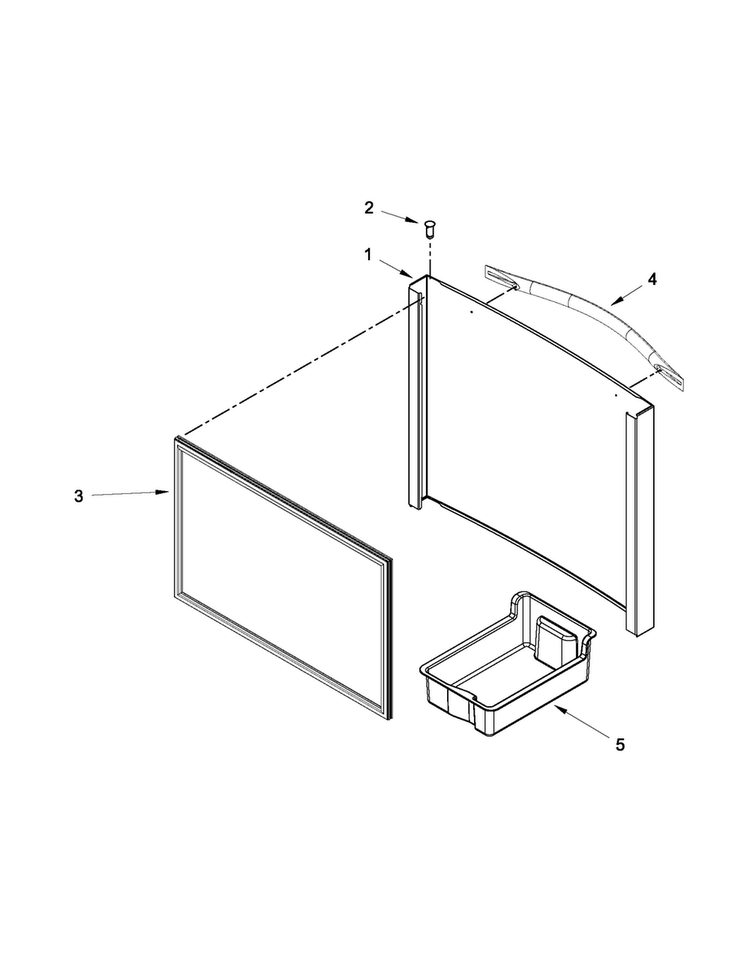 Freezer Door Parts Diagram and Parts List for WRF560SMYH00  Whirlpool Refrigerator