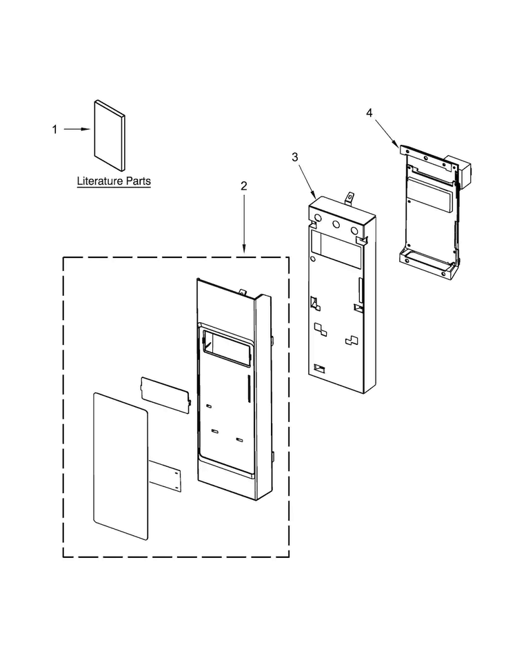 Control Panel Parts Diagram and Parts List for KHMC1857BSS1  KitchenAid Microwave